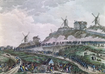 Folket i Paris drar kanoner til Montmartre 15. juli 1789, 1796
